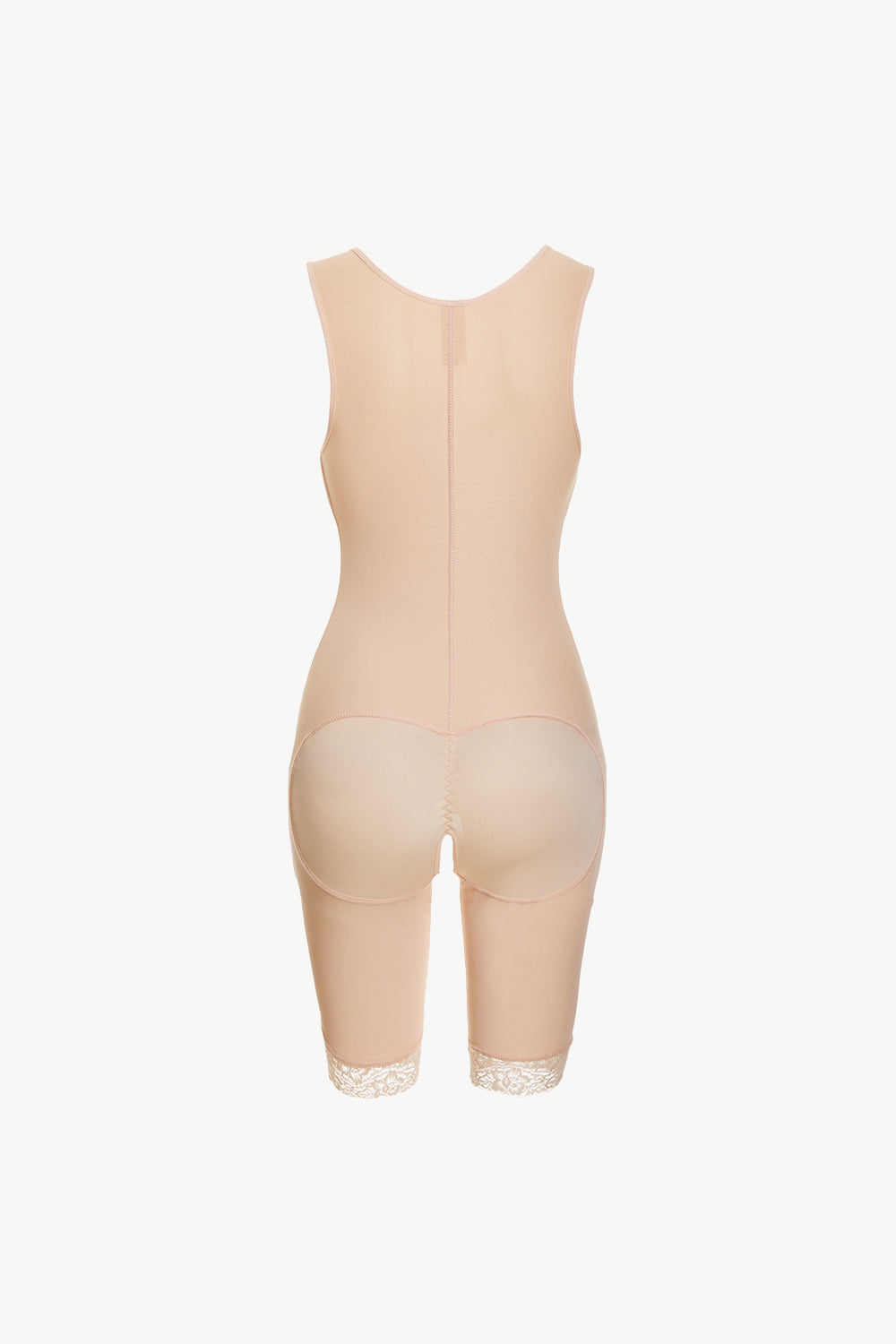 Plus Size Lace Trim Shapewear with Zipper in Black for Women