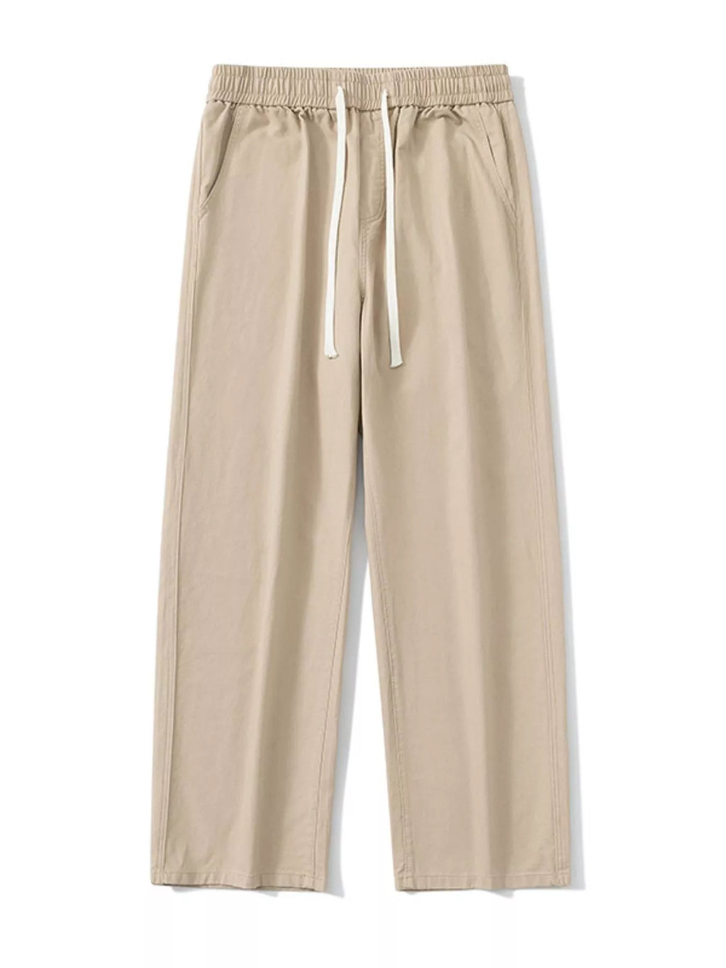 Relaxed Fit Drawstring Pants Plus Size in Black in Khaki for Men