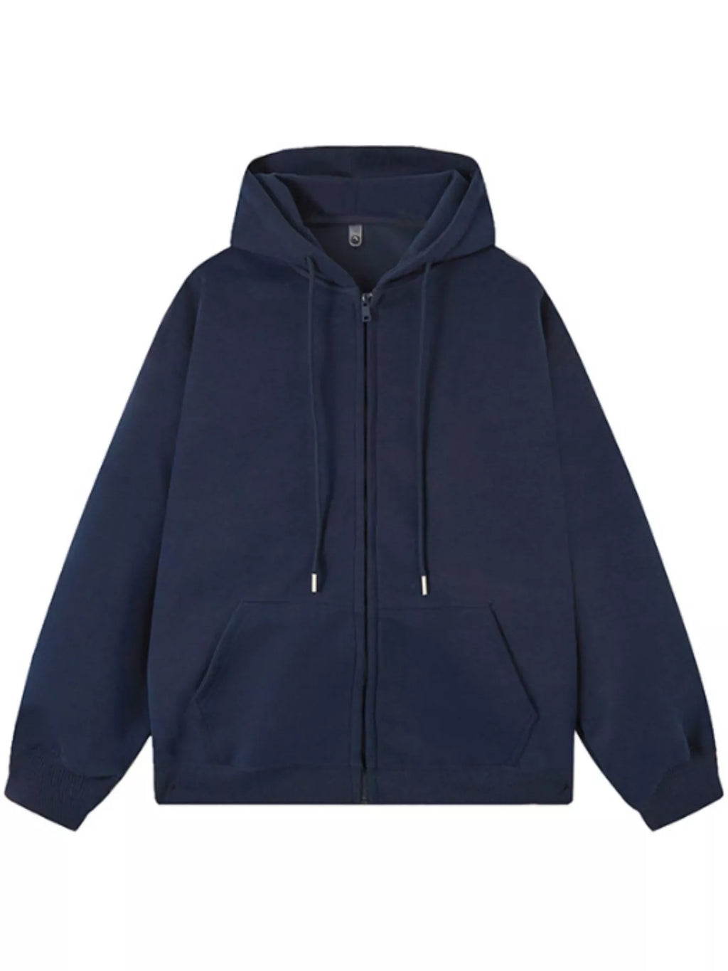 Casual Loose Fit Zip-Up Hoodie in Pink for Men