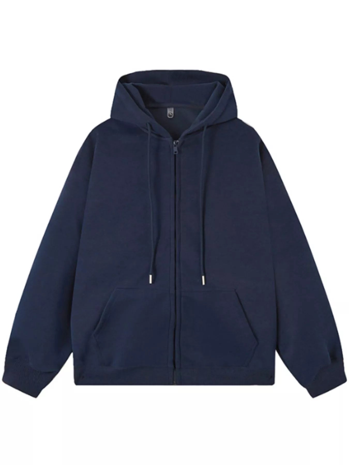 Casual Loose Fit Zip-Up Hoodie in Pink for Men