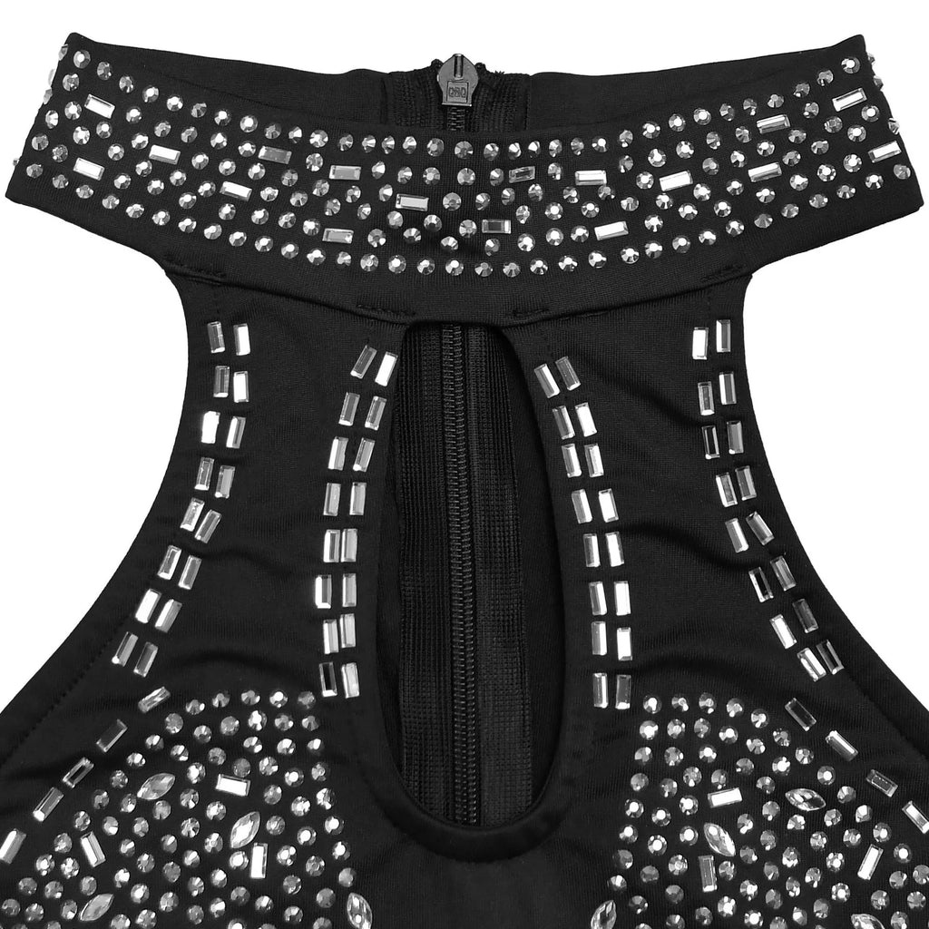 Sparkling Rhinestone Cutout Jumpsuit for Women