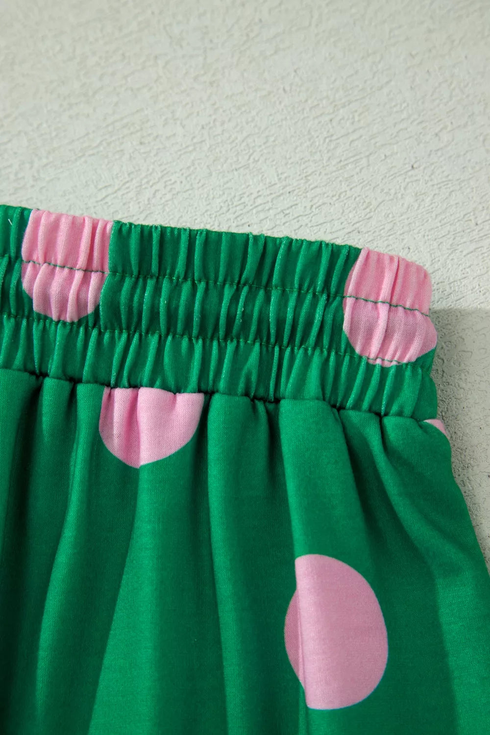 Polka Dot Print V-Neck Tee Shorts Set for Women