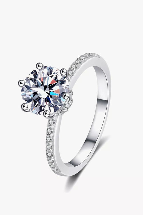 925 Sterling Silver 2 Carat Moissanite Ring for Women