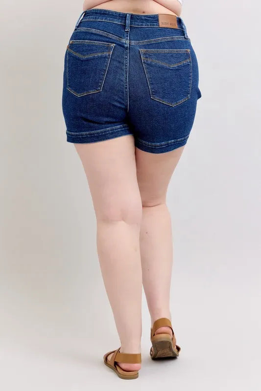 High Waist Tummy Control Denim Shorts Plus Size for Women