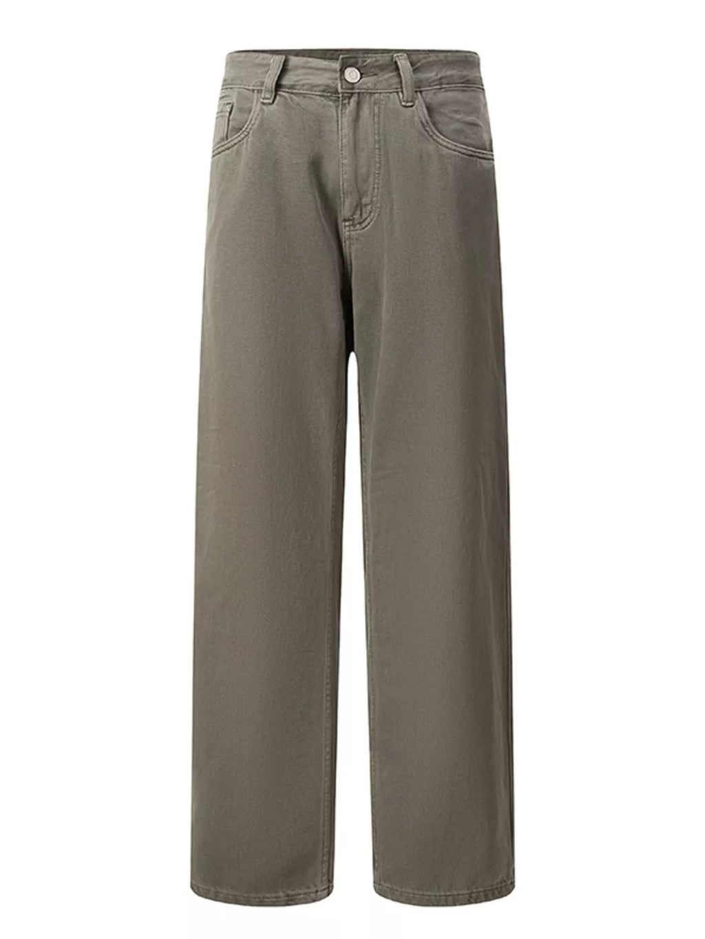 Vintage Wash Wide Leg Jeans in Khaki in Black for Men