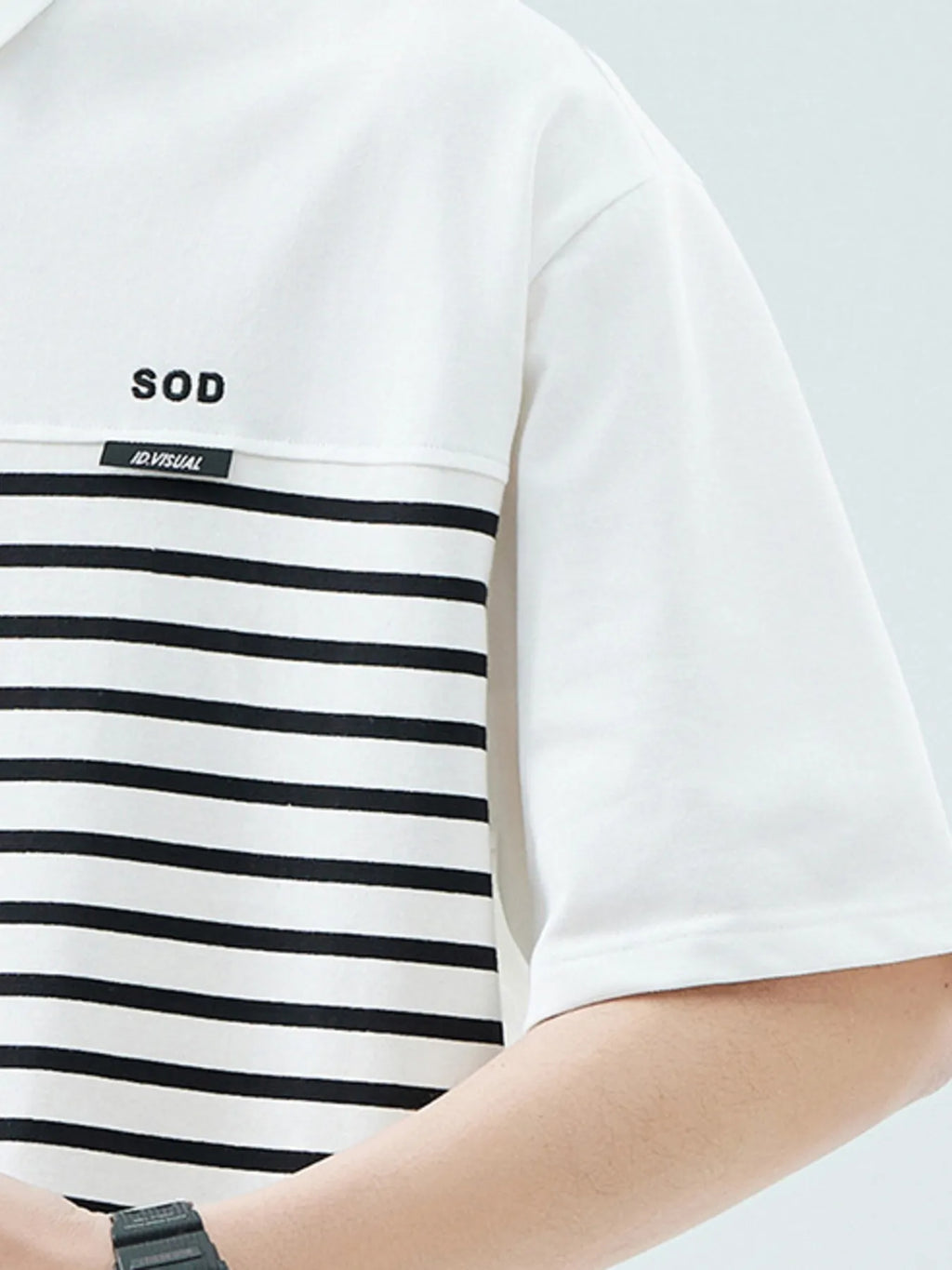 Plus Size Button Detail Short Sleeve Polo in White for Men