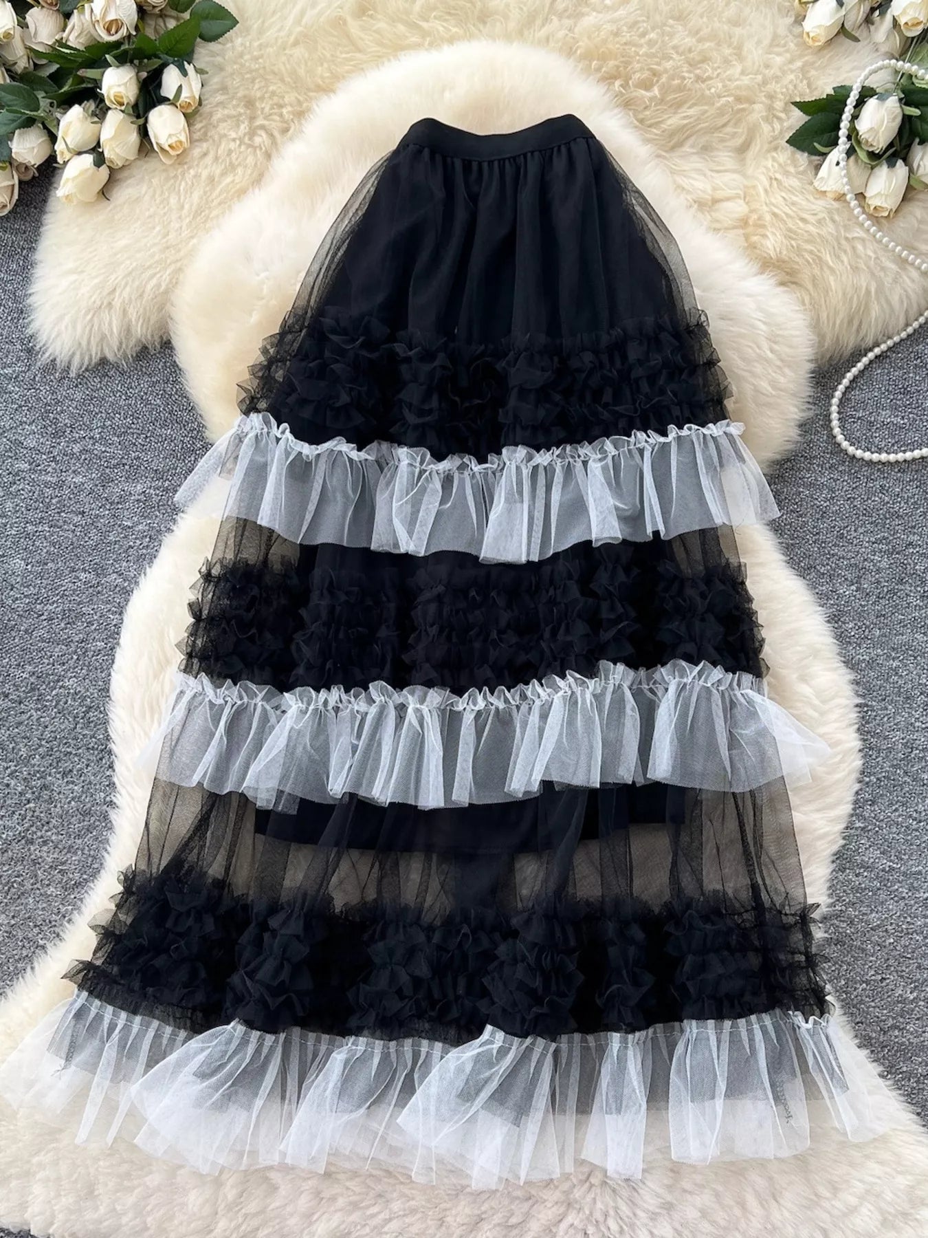Ruffle Tulle Skirt for Women
